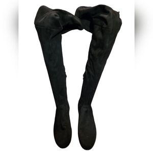 Gianni Bini Womens Over Knee Black Suede Boots Size 6M 23 1/2in Tall